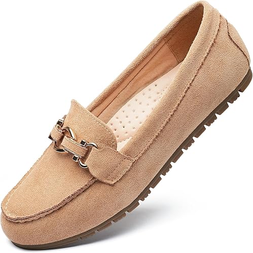 Loafers for Women Casual Moccasins Women's Comfortable & Lightweight Penny Loafers Slip On Flat Shoes