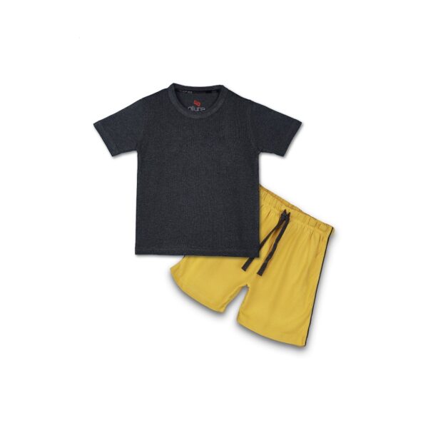 AllureP Charcoal Plain Yellow Shorts