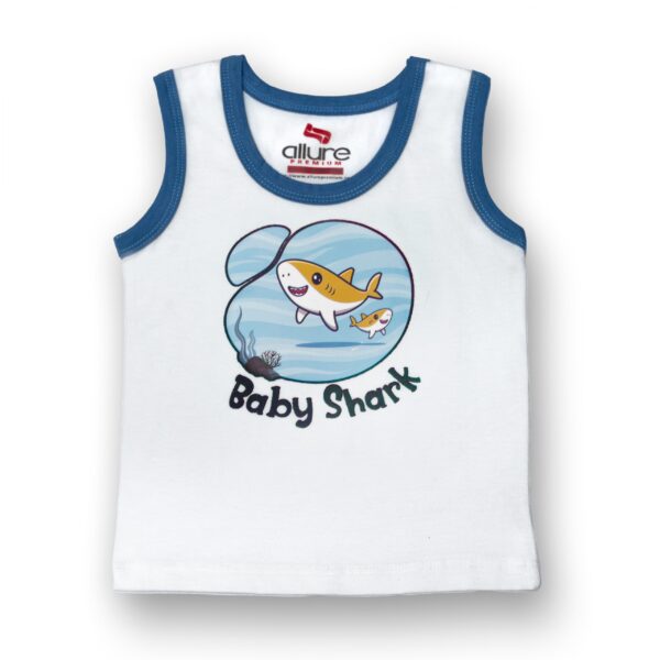 AllurePremium T-shirt S-L Baby Shark White Blue